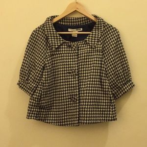 🧥 Navy Houndstooth Swing Blazer